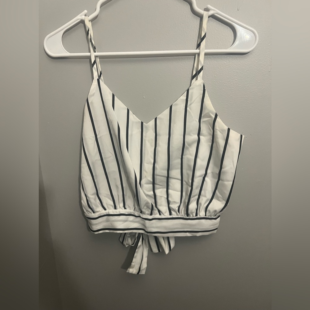 Stripped Crop Top Tied Back